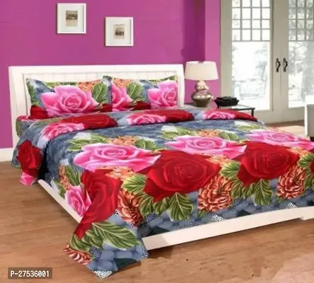 Stylish Polyester Double Bedsheet with Two Pillow Covers