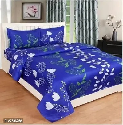 Stylish Polyester Double Bedsheet with Two Pillow Covers-thumb0