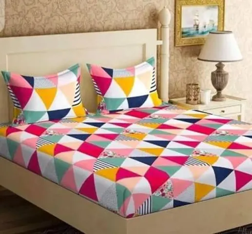 Printed Double Bedsheet with 2 Pillow Covers