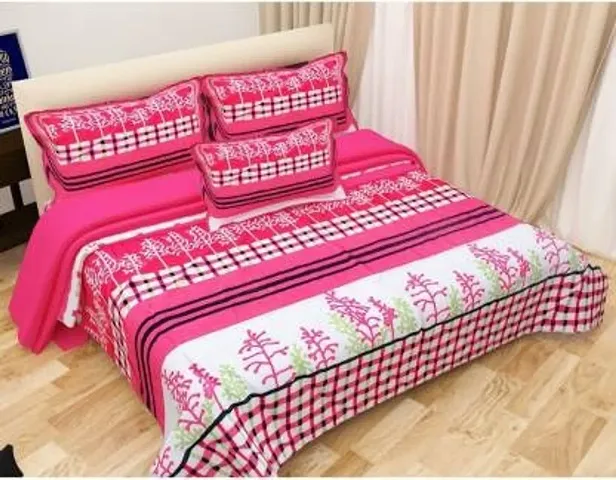 Pridhi Premium Cotton Double Bed Sheet with Two Pillow Covers