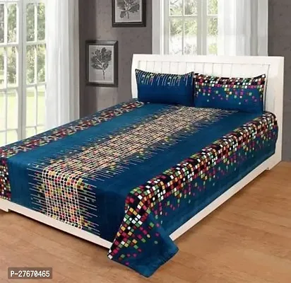 Stylish Polyester Double Bedsheet with Two Pillow Covers