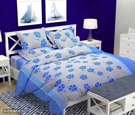 Stylish Polyester Double Bedsheet with Two Pillow Covers