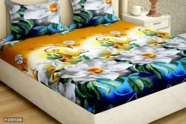 Stylish Polyester Double Bedsheet with Two Pillow Covers