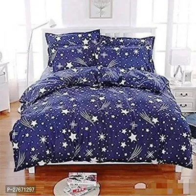 Stylish Polyester Double Bedsheet with Two Pillow Covers-thumb0