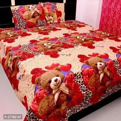 Stylish Polyester Double Bedsheet with Two Pillow Covers