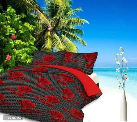 Stylish Polyester Double Bedsheet with Two Pillow Covers