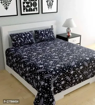 Stylish Polyester Double Bedsheet with Two Pillow Covers