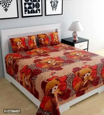 Stylish Polyester Double Bedsheet with Two Pillow Covers