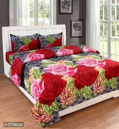 Stylish Polyester Double Bedsheet with Two Pillow Covers