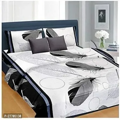 Stylish Polyester Double Bedsheet with Two Pillow Covers-thumb0