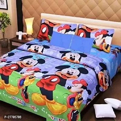 Stylish Polyester Double Bedsheet with Two Pillow Covers