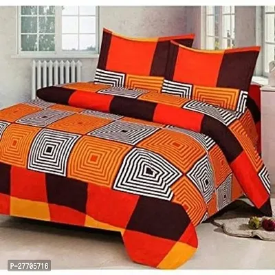 Stylish Polyester Double Bedsheet with Two Pillow Covers