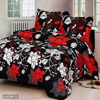 Stylish Polyester Double Bedsheet with Two Pillow Covers-thumb0