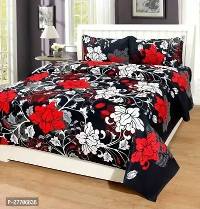 Stylish Polyester Double Bedsheet with Two Pillow Covers