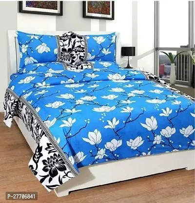 Stylish Polyester Double Bedsheet with Two Pillow Covers