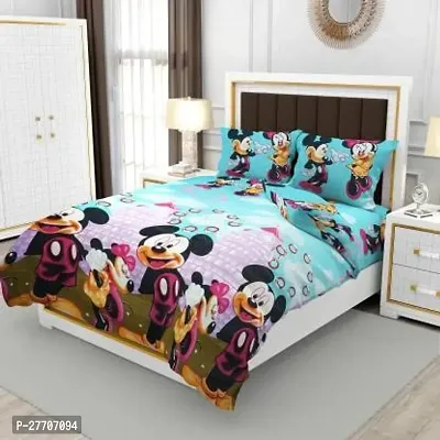 Stylish Polycotton Double Bedsheet with Two Pillow Covers