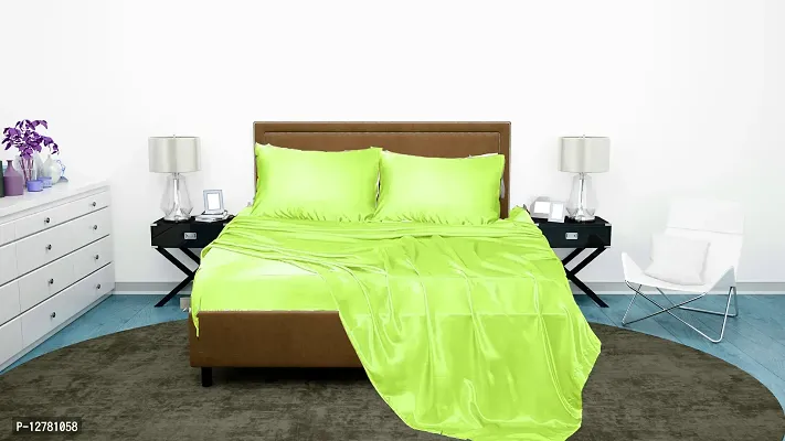 DZY Satin Silk Pillow covers for Hair and Skin set of 2 pcs with free 3 pcs Scrunchiesfor Women, Regular Size -18.9 x 29Inches, Envelope Closure Color   Pastle Green-thumb3