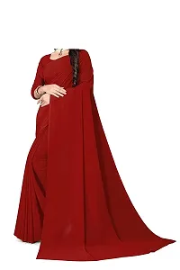 Stylish Georgette Maroon  Saree with Blouse piece-thumb1