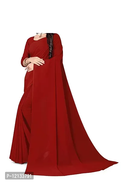 Stylish Georgette Maroon  Saree with Blouse piece-thumb2