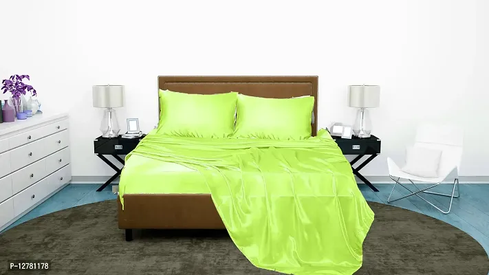 DZY 300 TC Satin Silk Pillow covers for Hair and Skin set of 2 pcs with free 3 pcs Scrunchiesfor Women, Regular Size -18.9 x 29Inches, Envelope Closure Color   Pastle Green-thumb3