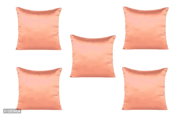 Stylish Fancy Satin Solid Cushion Covers Set Of 5-thumb0