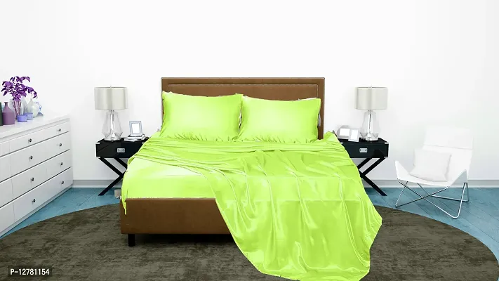 DZY 300 TC Satin Silk Pillow Protector Pillow covers for Hair and Skin set of 2 pcs with free 3 pcs Scrunchiesfor Women, Regular Size -18.9 x 29Inches, Envelope Closure Color   Pastle Green-thumb3