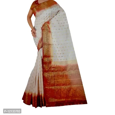 Stylish Art Silk White  Saree with Blouse piece-thumb0