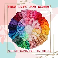 DZY Satin Silk Pillow covers for Hair and Skin set of 2 pcs with 3 pcs free Scrunchies for Women, Regular Size -18.9 x 29Inches, Envelope Closure Color   Mehandi-thumb1