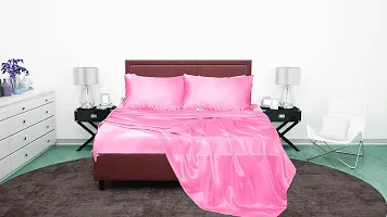 DZY Satin Silk Pillow Protector Pillow covers for Hair and Skin set of 2 pcs with free 3 pcs Scrunchiesfor Women, Regular Size -18.9 x 29Inches, Envelope Closure Color   Rose Pink-thumb2