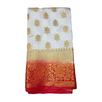 Stylish Art Silk White  Saree with Blouse piece-thumb1