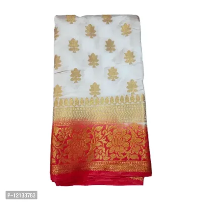 Stylish Art Silk White  Saree with Blouse piece-thumb2