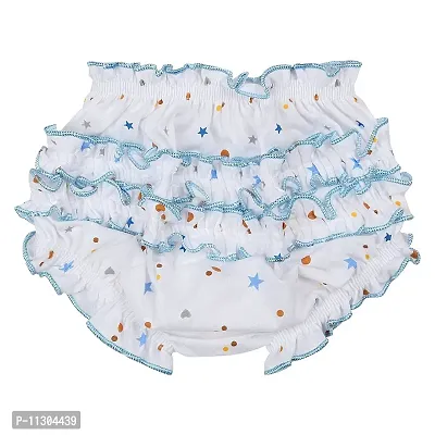 Da Anushi Washable & Reusable Pack of 3 Cotton Fabric Frill Panties/Inner Wear/Bloomer Underwear/Panties for 0-3 Months Baby Girls (Small)-thumb5