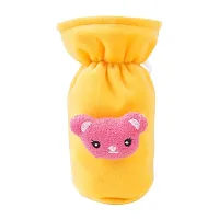 DA Anushi Soft Plush Stretchable Baby Feeding Bottle Cover Easy to Hold Strap with Cute Animated Cartoon| Suitable for 60-125 Ml Feeding Bottle(Light Pink-Yellow)-thumb3
