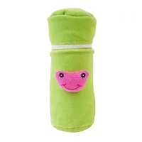 Da Anushi Soft Plush Stretchable Baby Feeding Bottle Cover with Attractive Cartoon Design & Easy to Hold Strap for Newborn Babies-Pack of 3 | Suitable for 130-250 ML (Green,Pink,BabyPink)-thumb1