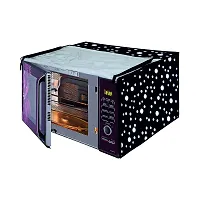 Da Anushi Full Closure Microwave Oven Top Cover for LG 28L MC2886BRUM Convection Microwave Oven with PVC Attractive Digital Prints/Dustproof/Water Resistant-Black Dot-thumb1