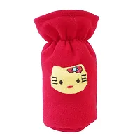 DA Anushi Soft Plush Stretchable Baby Feeding Bottle Cover Easy to Hold Strap with Cute Animated Cartoon| Suitable for 60-125 Ml Feeding Bottle(Yellow-Dark Red)-thumb3