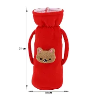 Da Anushi Soft Plush Stretchable Baby Feeding Handle Bottle Cover with Attractive Cartoon Design & Easy to Hold Strap for Newborn Babies, Suitable for 125-250 ML Bottle (Pack of 2, Red Rani)-thumb4