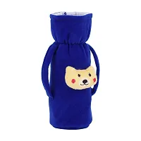 Da Anushi Soft Plush Stretchable Baby Feeding Handle Bottle Cover with Attractive Cartoon Design & Easy to Hold Strap for Newborn Babies, Suitable for 125-250 ML Bottle (Pack of 2, Blue, Red)-thumb2