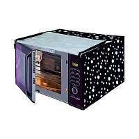 Da Anushi Full Closure Microwave Oven Top Cover for LG 28L MC2846SL Convection Microwave Oven with PVC Attractive Digital Prints/Dustproof/Water Resistant-Black Dot-thumb1