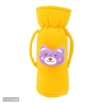 Da Anushi Soft Plush Stretchable Baby Feeding Handle Bottle Cover with Attractive Cartoon Design & Easy to Hold Strap for Newborn Babies, Suitable for 125-250 ML Bottle (Pack of 2, Rani Yellow)-thumb4