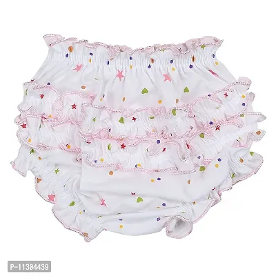 Da Anushi Washable & Reusable Pack of 3 Cotton Fabric Frill Panties/Inner Wear/Bloomer Underwear/Panties for 0-3 Months Baby Girls (Small)-thumb3