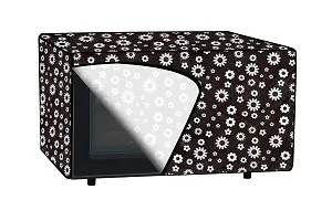 Da Anushi Full Closure Microwave Oven Top Cover for Samsung 28L MC28H5145VK/TL Convection Microwave Oven with PVC Attractive Digital Prints/Dustproof/Water Resistant-Black Flower-thumb2