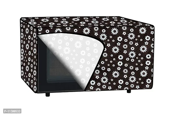 Da Anushi Full Closure Microwave Oven Top Cover for Samsung 28L MC28H5145VK/TL Convection Microwave Oven with PVC Attractive Digital Prints/Dustproof/Water Resistant-Black Flower-thumb3