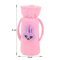 Da Anushi Soft Plush Stretchable Baby Feeding Handle Bottle Cover with Attractive Cartoon Design & Easy to Hold Strap for Newborn Babies, Suitable for 125-250 ML Bottle (Pack of 2, BabyPink Yellow)-thumb4