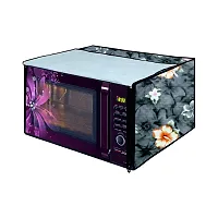 Da Anushi Full Closure Microwave Oven Top Cover for Samsung 28L MC28H5025VK Convection Microwave Oven with PVC Attractive Digital Prints/Dustproof/Water Resistant-Grey Flower-thumb4