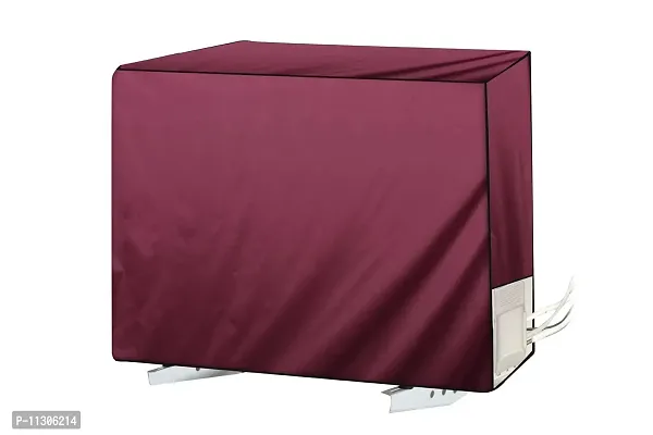 Da Anushi Split AC Cover Set of Indoor and Outdoor Unit for 2 Ton Capacity Attractive Digital Prints/Dustproof/Water Resistant (Maroon Flower)-thumb5