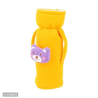 Da Anushi Soft Plush Stretchable Baby Feeding Handle Bottle Cover with Attractive Cartoon Design & Easy to Hold Strap for Newborn Babies, Suitable for 125-250 ML Bottle (Pack of 2, BabyPink Yellow)-thumb4