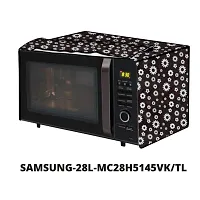 Da Anushi Full Closure Microwave Oven Top Cover for Samsung 28L MC28H5145VK/TL Convection Microwave Oven with PVC Attractive Digital Prints/Dustproof/Water Resistant-Black Flower-thumb4