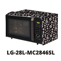 Da Anushi Full Closure Microwave Oven Top Cover for LG 28L MC2846SL Convection Microwave Oven with PVC Attractive Digital Prints/Dustproof/Water Resistant-Black Flower-thumb4