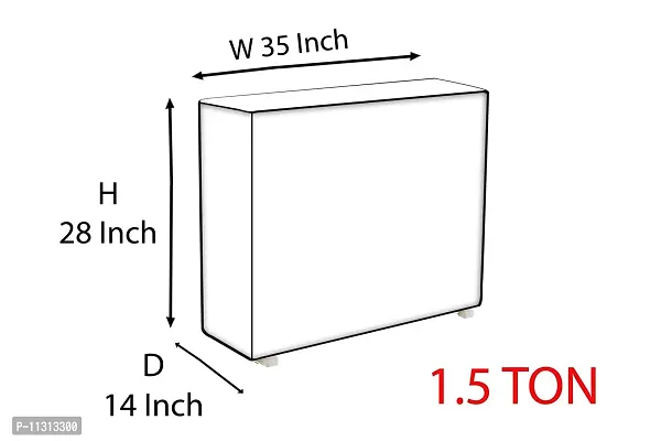 Da Anushi Split AC Cover Outdoor Unit for 1.5 Ton Capacity AC, All Weather Cover/Dustproof/Water Resistant (Grey)-thumb3